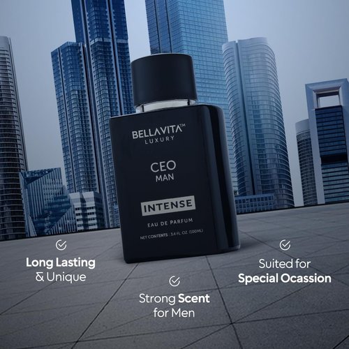 Bellavita Luxury CEO MAN INTENSE Eau de Parfum - 100 ml | Long-Lasting Men's Fragrance with Aromatic Lavender, Carnation & Musk Notes