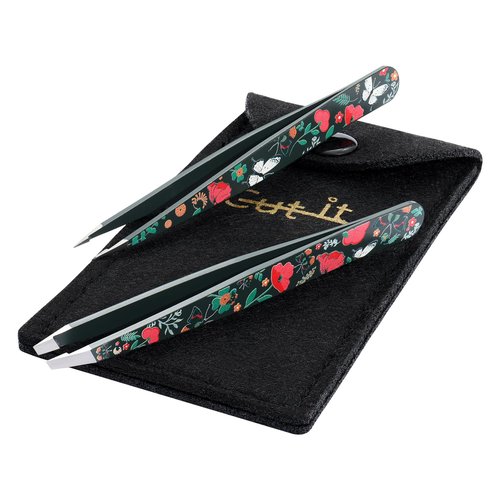 Tweezers - Pointed Slant Tweezer Set - Precision Tweezers for Women and Men Facial Hair, 420 Stainless Steel Pointed Slant Tweezers for Any Unwanted Hair; Ingrown Hair & Eyebrows, Includes Travel Case