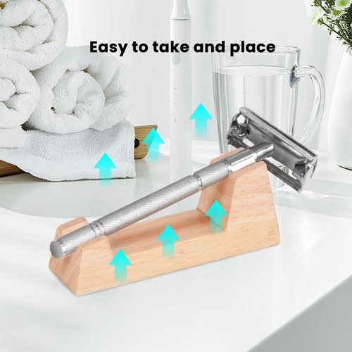 MAOUDA Wooden Safety Razor Stand - for Henson AL13 / AL13-M / Ti22 - Stand of Minimalism to Hold Your Razor - Luxury Razor Display Stand for Storing Your Razor