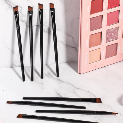 100 Pcs Angled Eyebrow Brushes Bulk Disposable Brow Brushes For Eyebrows Brow Tint Brushes Eye Makeup Brush Concealer Eye Shadow Applicator Sticks Tinting Brushes Esthetician Supplies (Black)