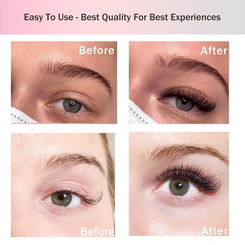 MDC LASHES Eyelash Fans Mix Length - Volume Lash Extensions 8D-16D, C D Curl, 0.05-0.07 Short Stem Premade Loose Fans, 9-16mm Length, Easy Application