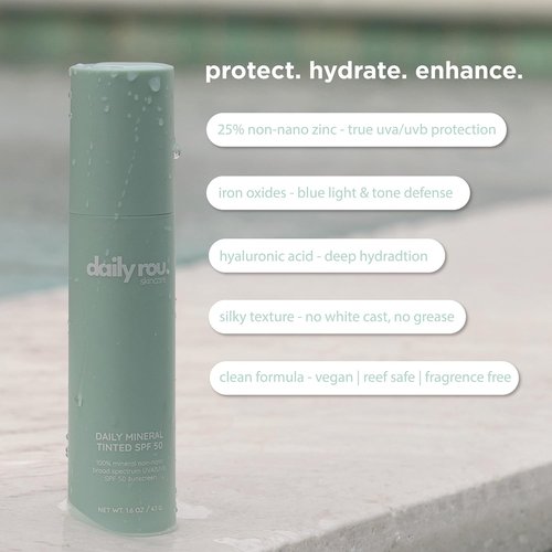 DailyRou Mineral Sunscreen - Hydrating & Brightening Formula for All Skin Types | Lightweight, Non-Greasy, Sheer Finish