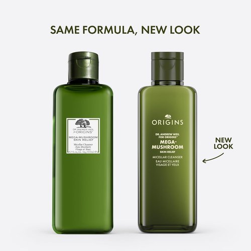 Origins Mega-Mushroom Micellar Cleanser - Gentle Formula for Sensitive Skin | Infused with Reishi Mushroom, 6.7 Fl Oz