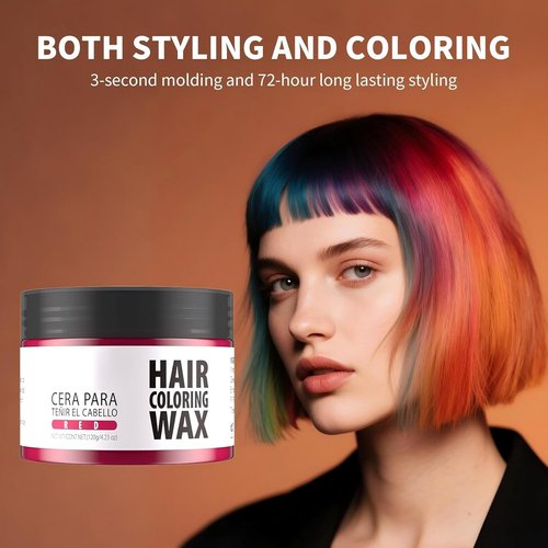 Gowwim Hair Wax - Temporary Color Dye for Natural Hold | Non-Greasy Formula, 4.23 Oz Black
