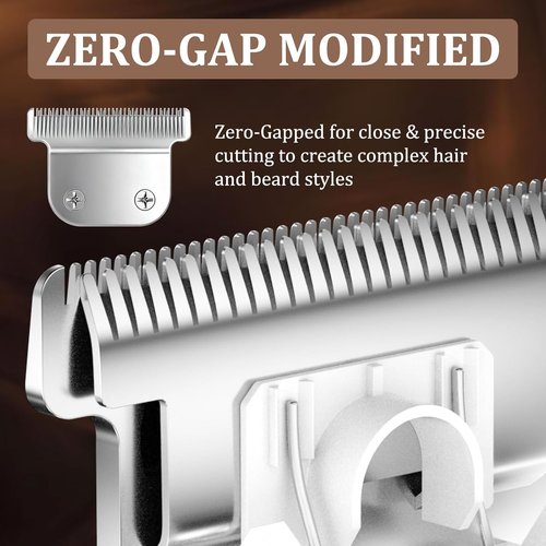 CR8GR8 Detachable T-Blade Replacement Blades - Precision 0.5mm Cut for Wahl Trimmer 9864/9864SS/9818A | 440C Stainless Steel, 2 Pack