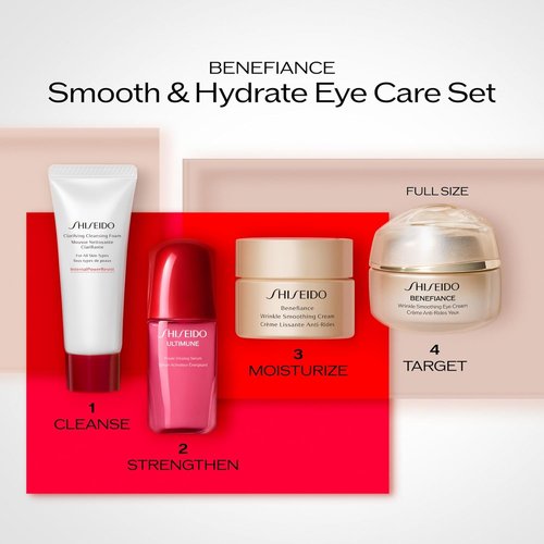 Shiseido Eye Care Set - Smooth & Hydrate with Cleansing Foam, Serum, Wrinkle Cream & Eye Cream - $145 Value