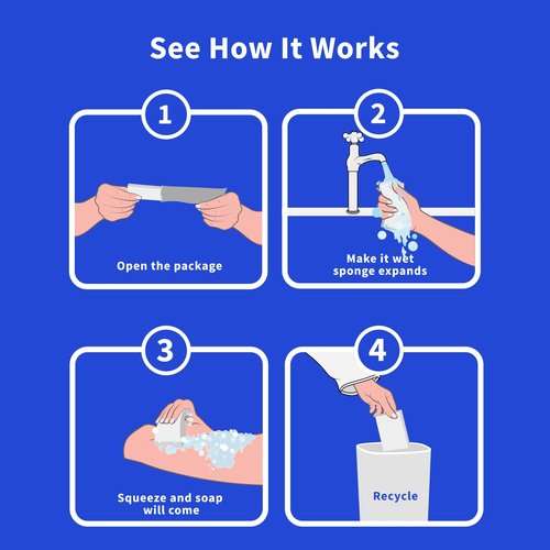 Bubble Sponge® - Disposable 2-in-1 Soap & Bath Sponge - Patent-Pending - Soap Infused Sponges - No Rinse Bathing Shower Wipes | Men and Women Travel Essentials (10-Ct.)