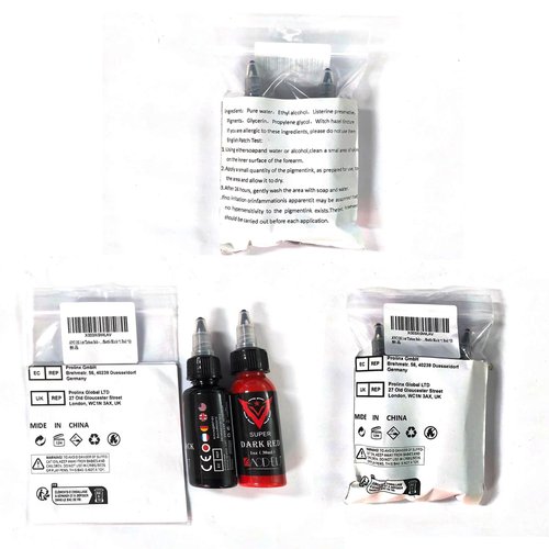 AYCOS 1oz Tattoo Ink - Black Red Tattoo Ink - Ink Set A Classic Combination of Black and Red - Suitable for Professional Tattoos and Artist