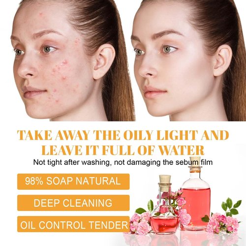 Axnzp 2 Pcs Turmeric Foaming Face Wash With Brush, Deep Cleansing Exfoliating Glow Wash Turmeric Facial Cleanser for Women All Skin. ﻿