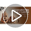 Set of 2 Handmade Terracotta Jack O'Lantern Halloween Decorations