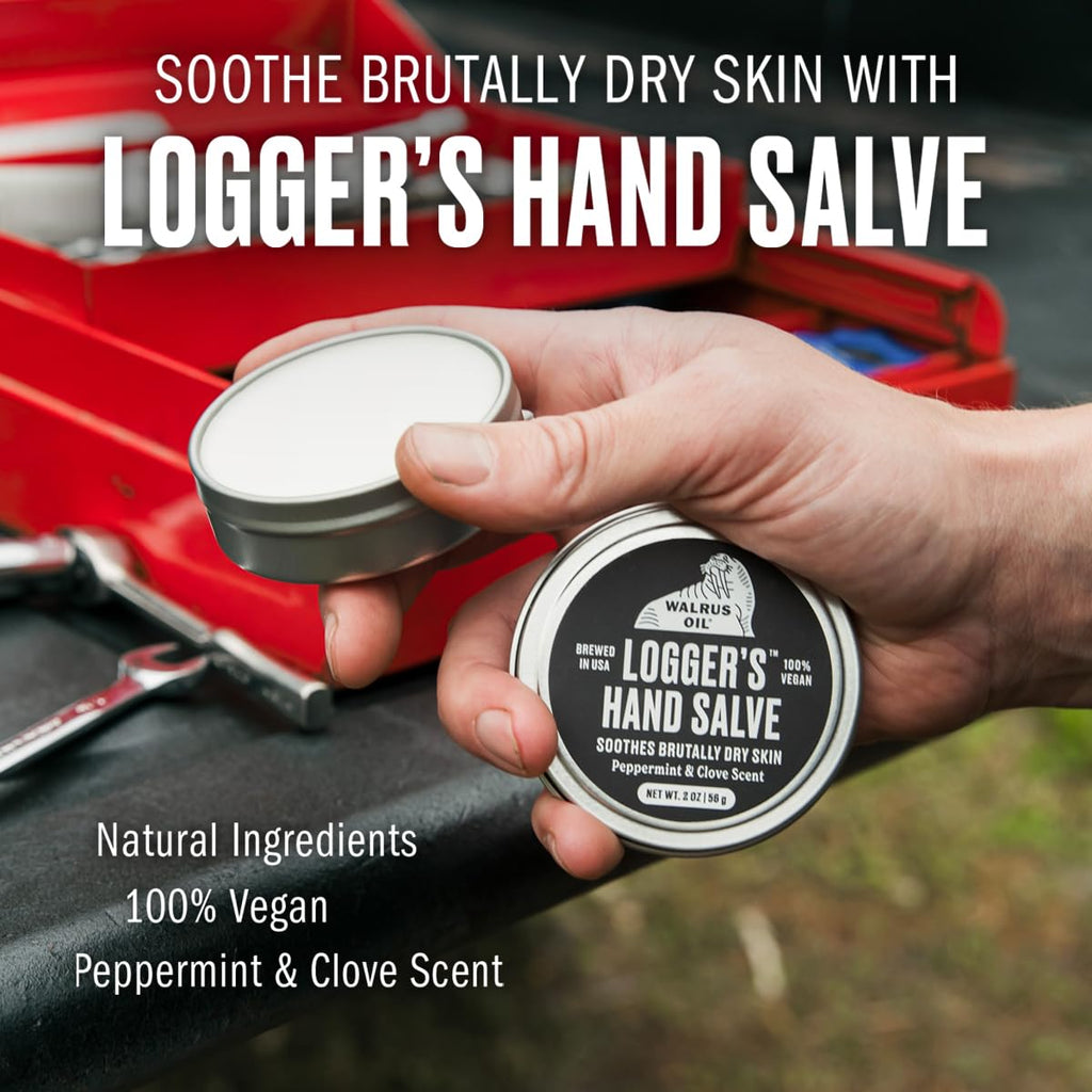 Walrus Oil - Logger's Hand Salve Cream | 100% Vegan, Beeswax-Free, 2oz - Nourishing Coconut & Cocoa Butter Blend