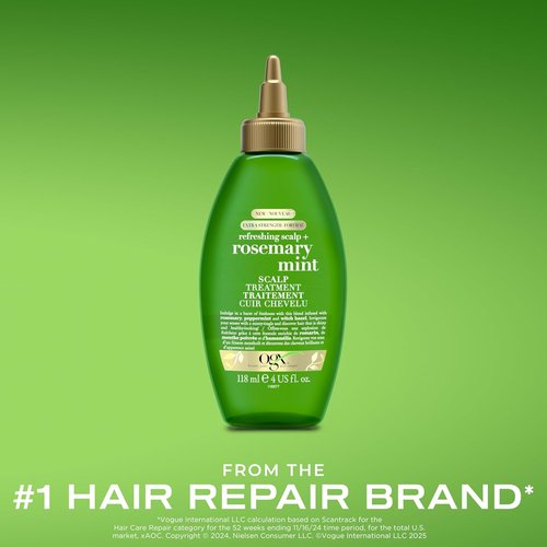 OGX Extra Strength Dry Scalp Treatment - Refreshing Rosemary Oil & Mint Detox, 4 Fl Oz