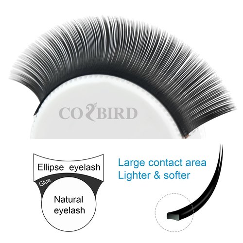 COZBIRD Bottom Lashes Eyelash Extensions Flat Ellipse 0.20 J curl 6mm 7mm 8mm Mix Tray Natural Under Lahes 1X1 Lash Supplies Faux Mink Soft Split Tips