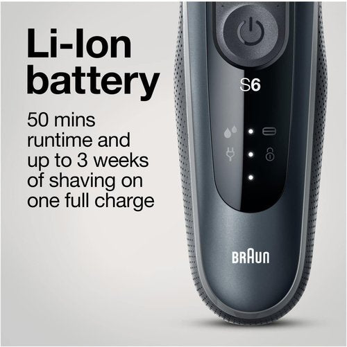 Braun Series 6 6075cc Electric Shaver - Wet & Dry, Rechargeable, SmartCare Center, Black