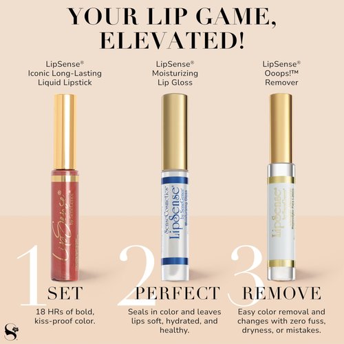 SeneGence LipSense Long-Lasting Liquid Lipstick – 18-Hour Wear, Waterproof, Transfer-Proof, Paraben-Free, Vegan, Cruelty-Free Lip Color in Multiple Shades
