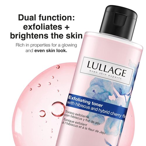 Lullage Exfoliating Face Toner - Alcohol-Free with Hibiscus Extract for All Skin Types | 6.8 Fl Oz