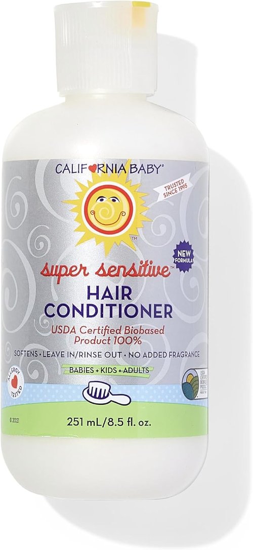 California Baby Super Sensitive Hair Conditioner - 100% Plant-Based & Fragrance-Free | 251 mL / 8.5 oz