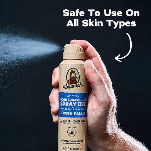 Dr. Squatch Natural Men’s Deodorant - Quick-Dry, Aluminum-Free Formula | Fresh Falls, 4oz (2-Pack)