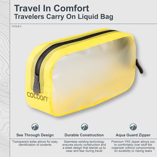 Cocoon - Premium Travelers Carry-On Liquid Bag - Stylish Yellow Design for Easy Packing
