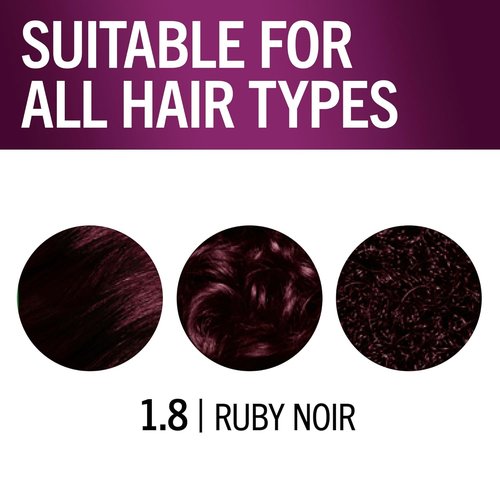 Schwarzkopf Keratin Hair Dye Cream - 1.8 Ruby Noir | Professional Gray Coverage & Bond Enforcing System