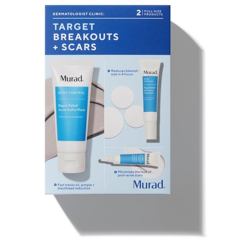 Murad Acne Treatment Set - Target Breakouts & Scars with Sulfur Mask, Spot Treatment & Resurfacing Cream