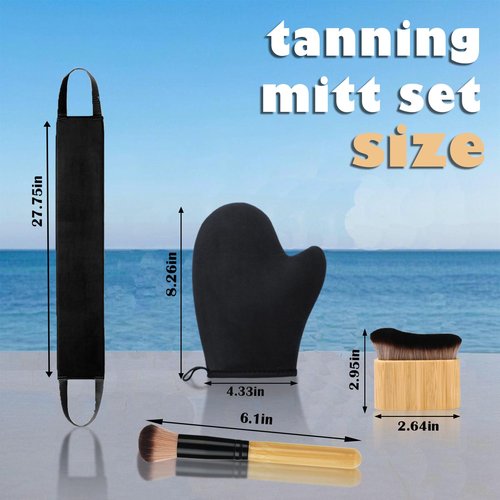 Self Tanning Mitt Self Tanner Mitt Tanning Glove Self Tan Mitt Applicator Self Tanner Brush For Body Self Tanning Brush Kabuki Brush Back Self Tanner Back Applicator Back Tanning Applicator 4 Pack