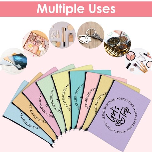 Reginary 9 Pcs Girls Trip Gifts Favors Girls Trip Makeup Bags Toiletry Cosmetic Bag Bestie Friendship Gifts for Women Wedding Bachelorette Mother's Day Party Favors