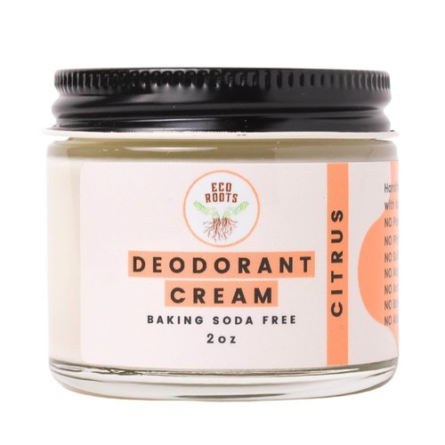 ECO ROOTS Natural Deodorant Cream - Organic, Aluminum-Free & Vegan | Citrus Scent for Body & Private Parts