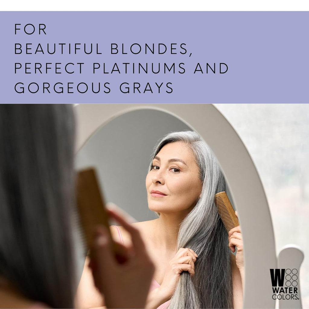 Watercolors Ice Whip Leave-In Conditioning Foam - Anti-Yellow Mousse for Blonde & Gray Hair | Violet Purple 6.5 oz