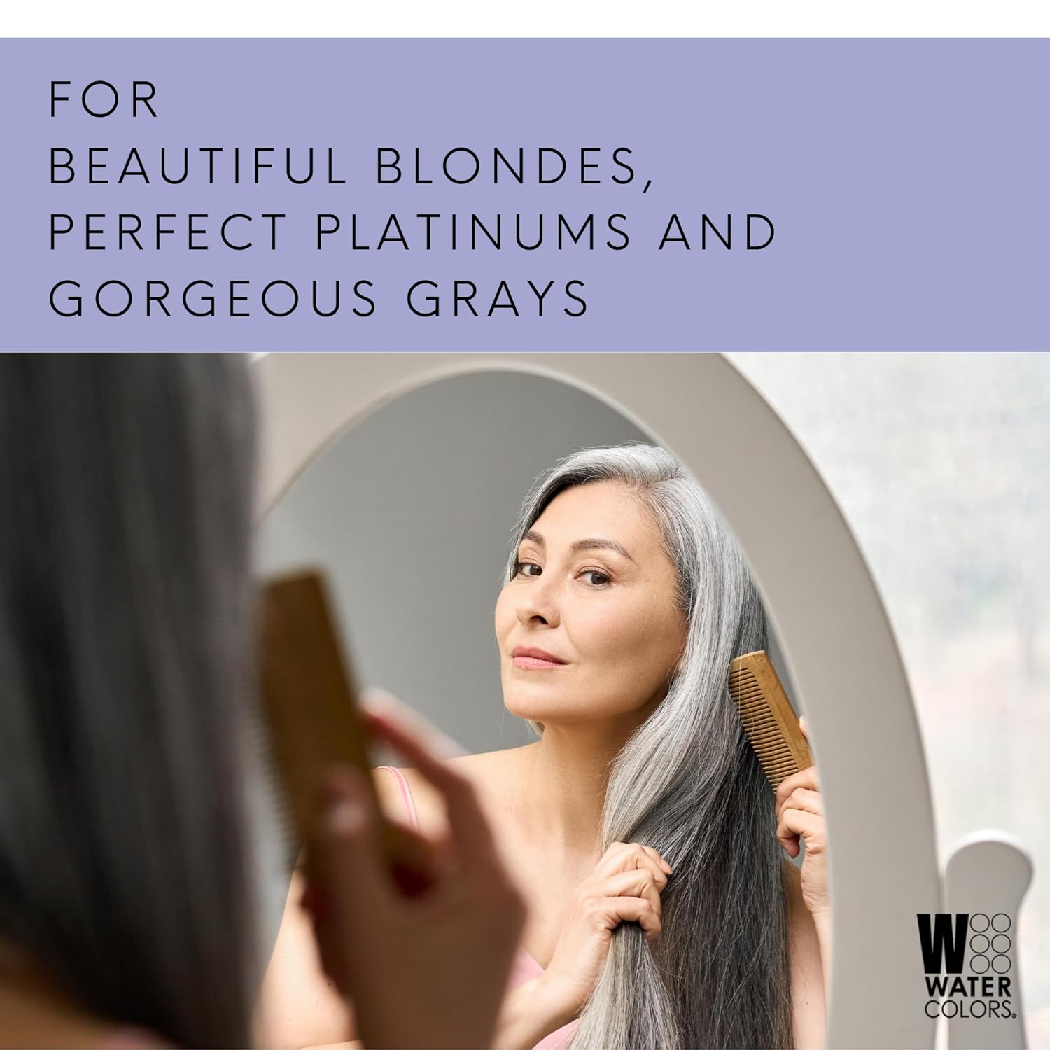 Watercolors Ice Whip Leave-In Conditioning Foam - Anti-Yellow Mousse for Blonde & Gray Hair | Violet Purple 6.5 oz