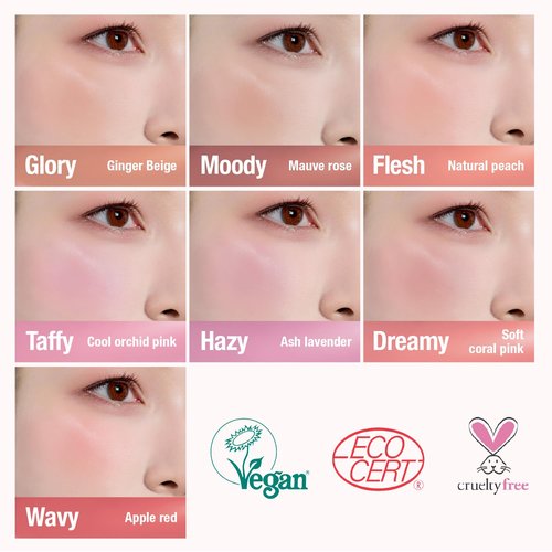 Dear Dahlia Petal Drop Liquid Blush - Buildable Vegan Serum Blush for Natural Dewy Glow, Taffy, 0.14 oz