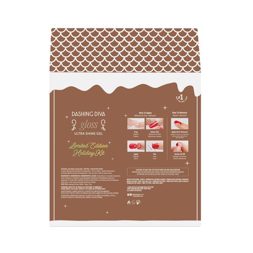 Dashing Diva Gloss Kit - Ginger Me Up - UV Free, Chip Resistant, Long Lasting Gel Nail Stickers - 3-Piece Manicure Set - Contains 46 Wraps, 2 Prep Pads, 1 File