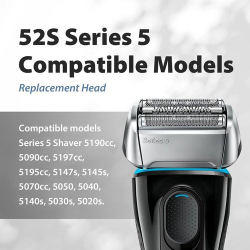 52S Series 5 Replacement Shaver Head - Compatible with Series 5 Razor Models | Fits S5 5190cc, 5090, 5020