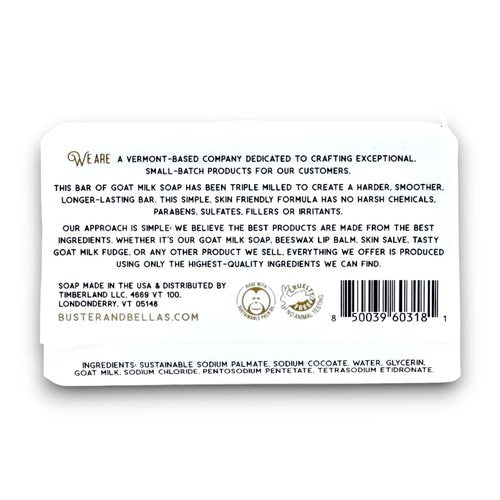 Buster & Bella's Unscented Triple Milled Goat Milk Soap - Sensitive Skin, Cruelty & Fragrance Free