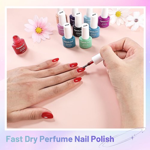 OpenLive 32 Color Perfume Nail Polish Set, Red Pink Pueple and Green Quick Drying Nail Polish Set for Women Salon DIY Nail Art