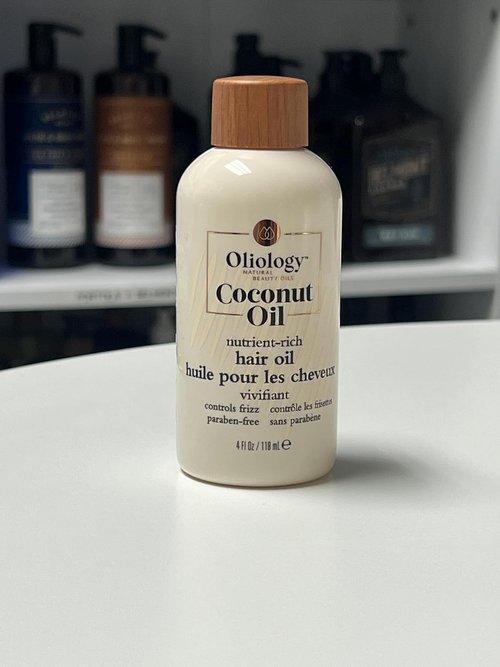 Oliology Coconut Hair Oil - Hydrates & Softens Hair, Controls Frizz - Lightweight, Paraben-Free Formula (4oz)