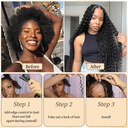 Human Braiding Hair for Boho Knotless Braids 1 Bundle 18 Inches 50g Deep Wave Bulk Human Hair for Braiding Hair Wet and Wavy 10A Brazilian Virgin Human Hair Balayage Brown to Blonde 4P27
