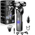 Electric Razor for Men, LED Display 100% Waterproof Cordless Razor, Wet/Dry Shaving,Electric Shaver for Men Includes Nose Hair Trimmer Beard Trimmer Travel Shaver