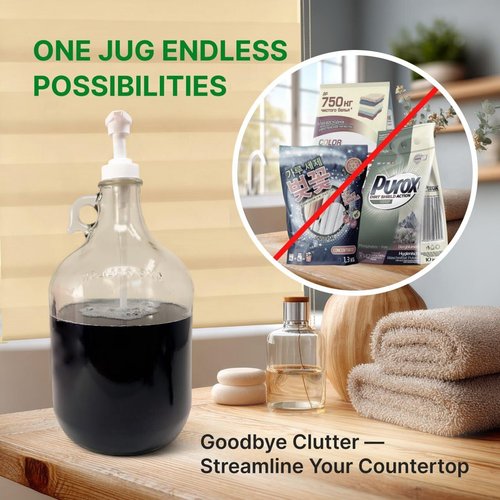 TidyFriend Glass Gallon Dispenser with Pump 128 oz (2 Pack), Refillable 1 Gallon Jug for Soap, Detergent, Hand Sanitizer, Syrup, Cleaning Solutions, Juices, Oils & More, Multi-Purpose Large Jar