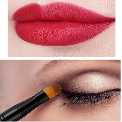 PrettyAimee Retractable Lip Brush Lip Liner Brushes Concealer Dual End Travel Retractable Lipstick Eyeshadow Foundation Makeup Brush Tool（2 PCS） (Black Purple)