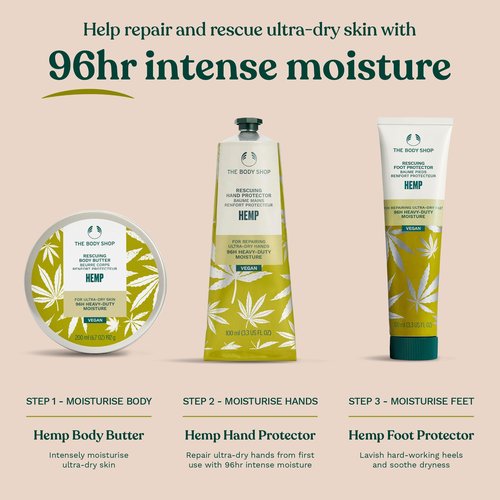 The Body Shop Hemp Foot Protector – Protecting & Hydrating Care for Ultra Dry Feet – 3.5 oz