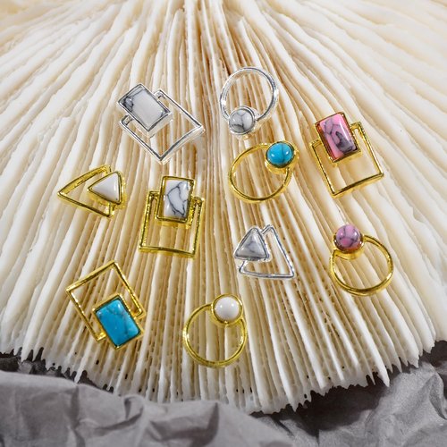 BAIYIYI 3D Nail Art Studs - Marble & Gold Alloy Nail Charms, Stones & Jewelry Decorations for DIY Manicure