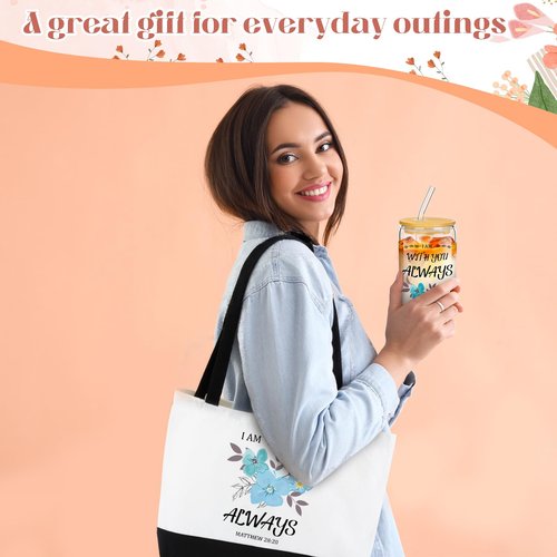 Aliceset 30 Pcs Christian Gifts for Women Inspirational Religious Gift Set Christmas Thanksgiving Present Bulk Included Bible Cola Cup Canvas Bag Cosmetic Bag Keychain Greeting Card for Women Mom