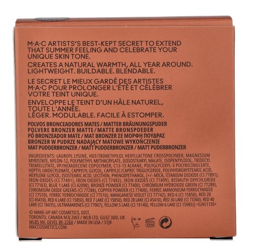 Mac Skinfinish Sunstruck Matte Bronzer Matte Light Rosy