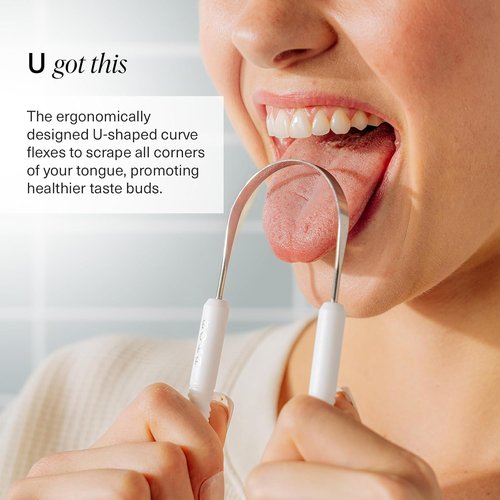 Boka Tongue Scraper - Stainless Steel Tongue Cleaner with Travel Pouch | Freshens Breath for Adults & Kids