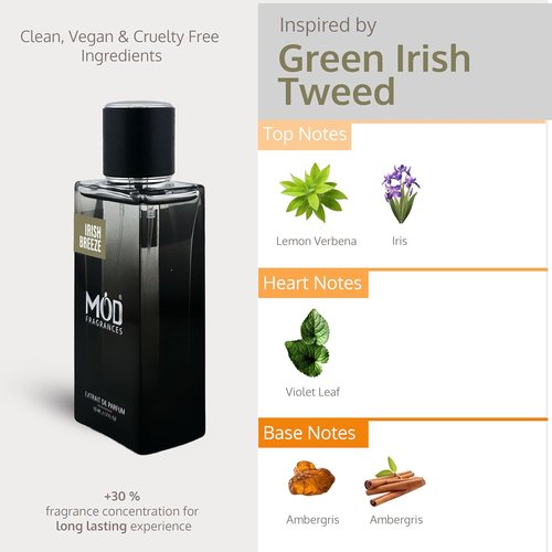 Irish Breeze Perfume For Men - Long-Lasting Woody Floral Musk Fragrance | Extrait De Parfum 50ml