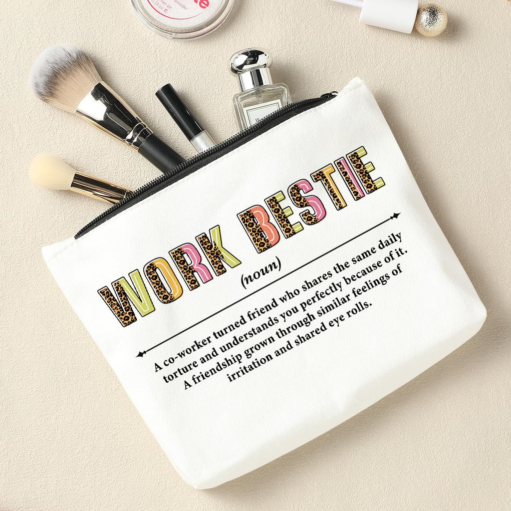 Work Bestie Definition, Work Besties Gifts for Women, Makeup Bag Cosmetic Bag, Bestie Gifts, Friendship Gifts, Birthday Appreciation Thank You Gifts for Women Female BFF Friend Coworker Soul Sister