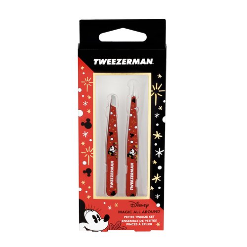 Tweezerman Magic All Around Petite Point and Slant Tweezer Set with Travel Case - Eyebrows for Women and Men