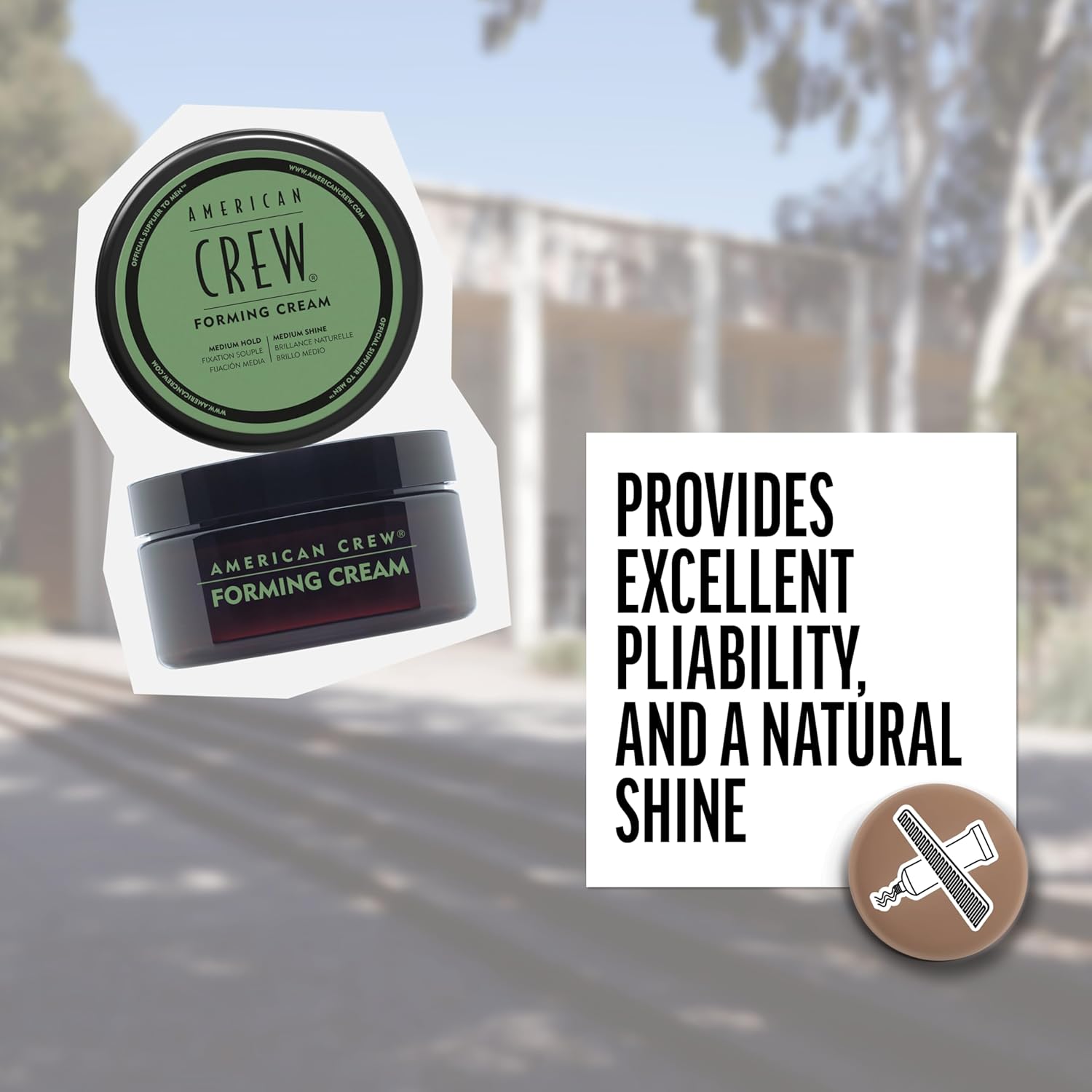 American Crew Hair Forming Cream - Medium Hold & Shine for Men | 3 oz Styling Solution