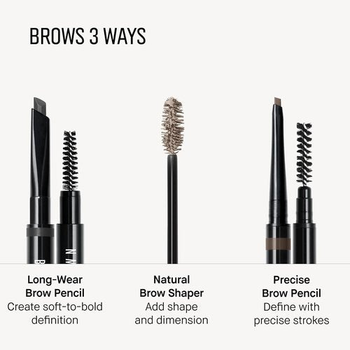 Bobbi Brown Long-Wear Brow Pencil - Waterproof, Dual-Ended Eyebrow Pencil with Spoolie | Refillable Design